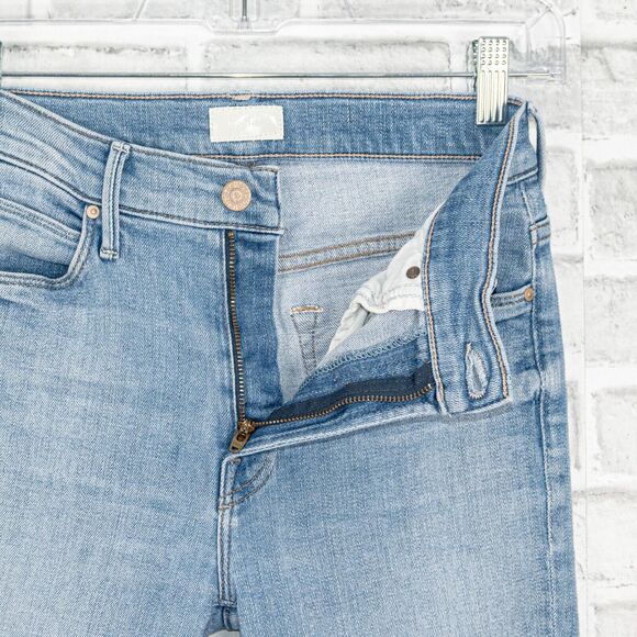 MOTHER Denim the Stunner Zip Ankle Step Fray Jeans camp Expert Size 25 - Picture 6 of 13